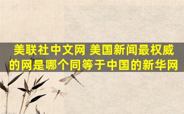 美联社中文网 美国新闻最权威的网是哪个同等于*的新华网